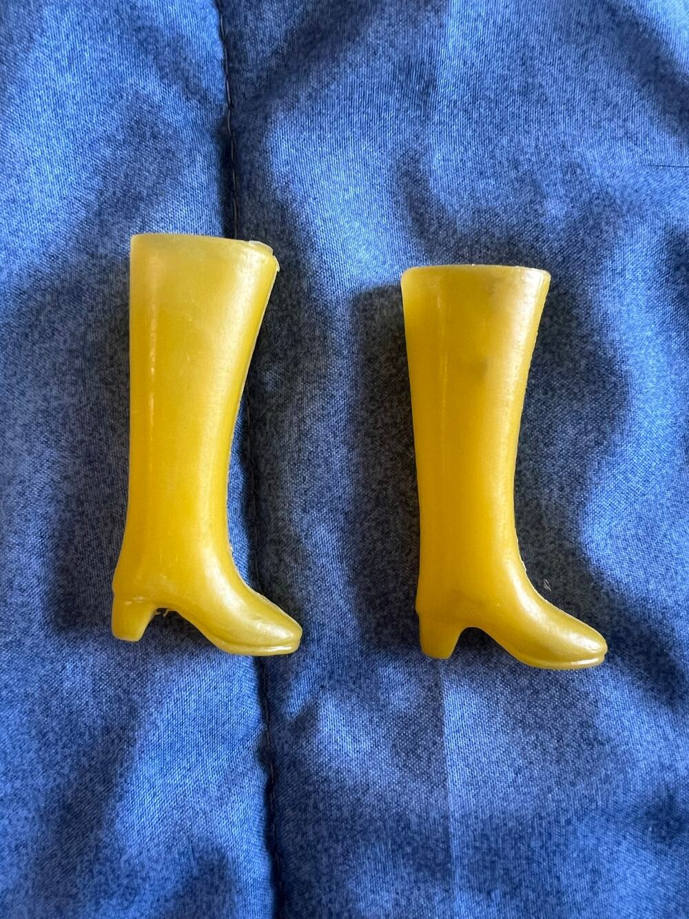Vintage Fashion Doll Go Go Boots Bright Yellow Hard Plastic Barbie Size